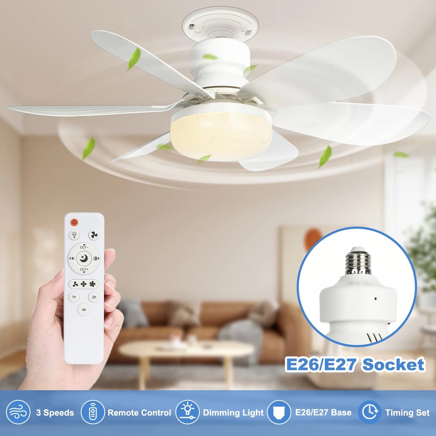 40W Ceiling Fan Socket LED Light