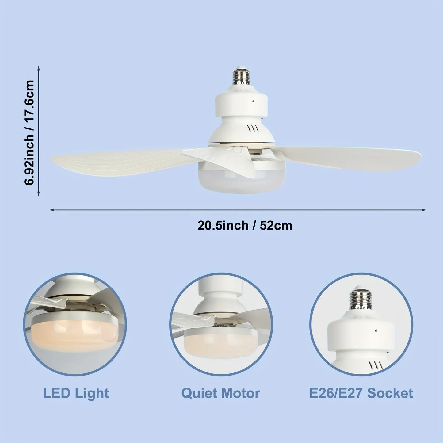 40W Ceiling Fan Socket LED Light
